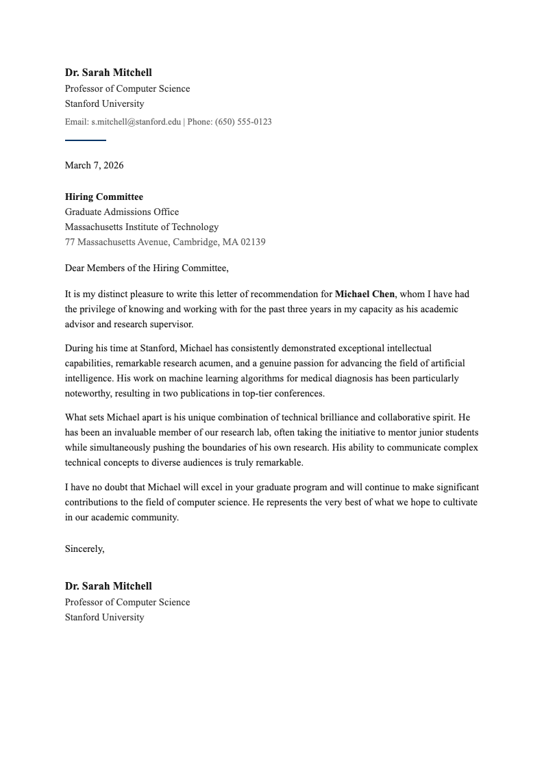 Classic professional recommendation